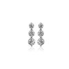 Earrings | Blue Nile Three Stone Drop Earrings In 14K White Gold (1 Ct. Tw.)