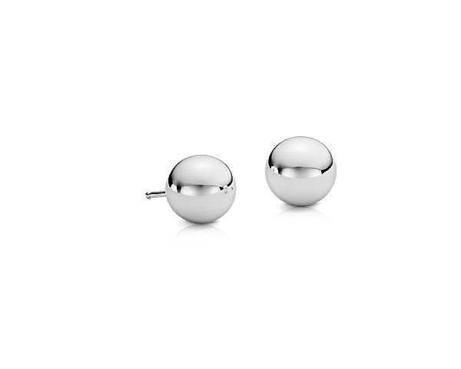 Earrings | Blue Nile Bead Earrings In Sterling Silver (8Mm)