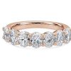 Women'S Rings | Blue Nile Seven Stone Oval Lab Grown Diamond Ring In 14K Rose Gold (2 Ct. Tw.)