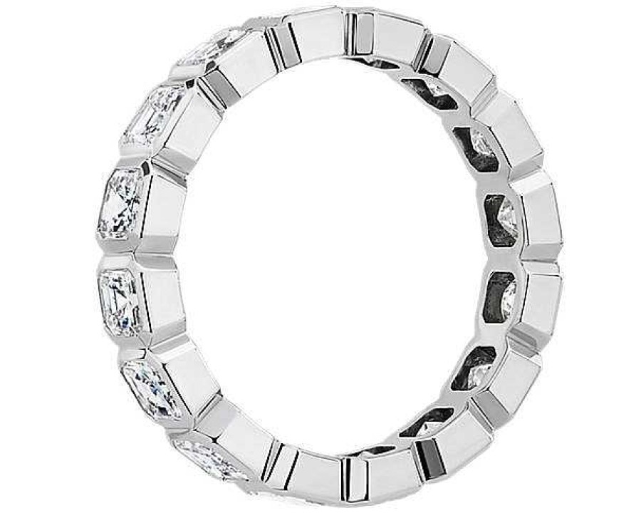 Women'S Rings | Blue Nile Bezel Asscher Diamond Eternity Ring In 14K White Gold (2 1/8 Ct. Tw.)