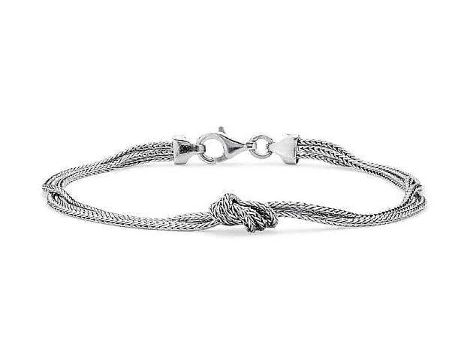 Bracelets | Blue Nile 7.5" Silky Knot Bracelet In Sterling Silver (3.3 Mm)