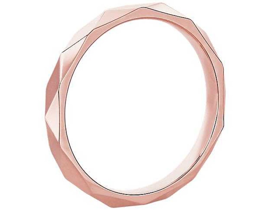 Women'S Rings | Blue Nile Stackable Beveled Triangle High Finish Ring In 18K Rose Gold (2Mm)