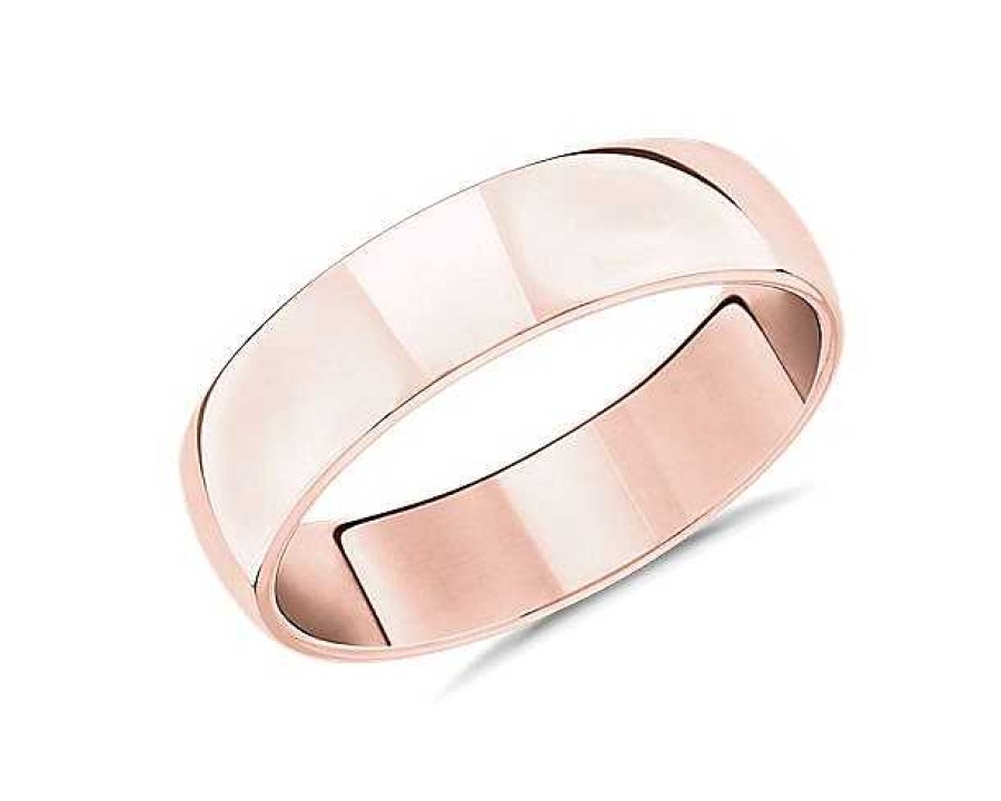 Men'S Rings | Blue Nile Skyline Comfort Fit Wedding Ring In 14K Rose Gold (6Mm)