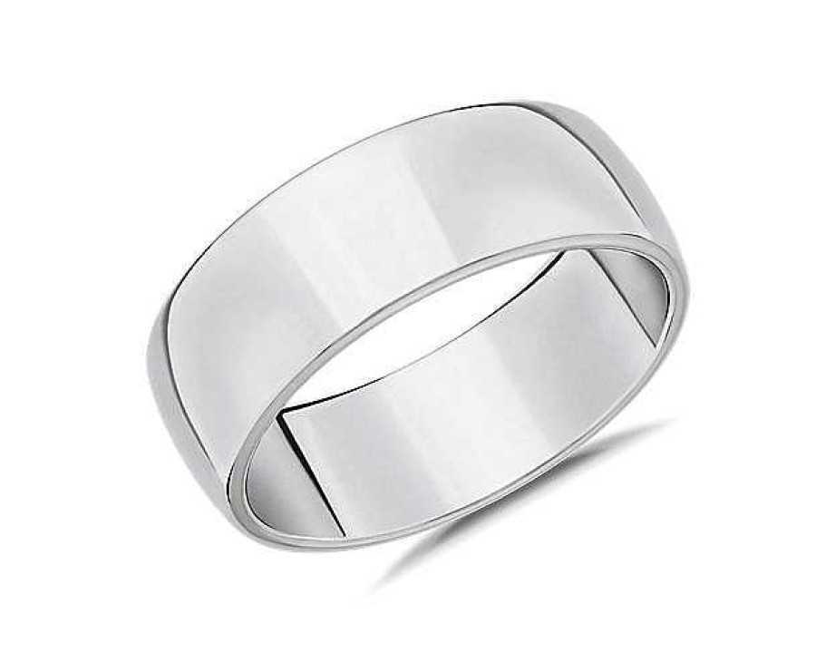 Men'S Rings | Blue Nile Skyline Comfort Fit Wedding Ring In Platinum (8Mm)