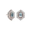 Earrings | Blue Nile Oval Aquamarine With Baguette Halo Earrings In 14K Rose Gold (7X5Mm)