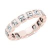 Women'S Rings | Blue Nile Bezel Asscher Diamond Eternity Ring In 14K Rose Gold (2 1/8 Ct. Tw.)