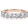 Women'S Rings | Blue Nile Seven Stone Princess Lab Grown Diamond Ring In 14K Rose Gold (2 Ct. Tw.)