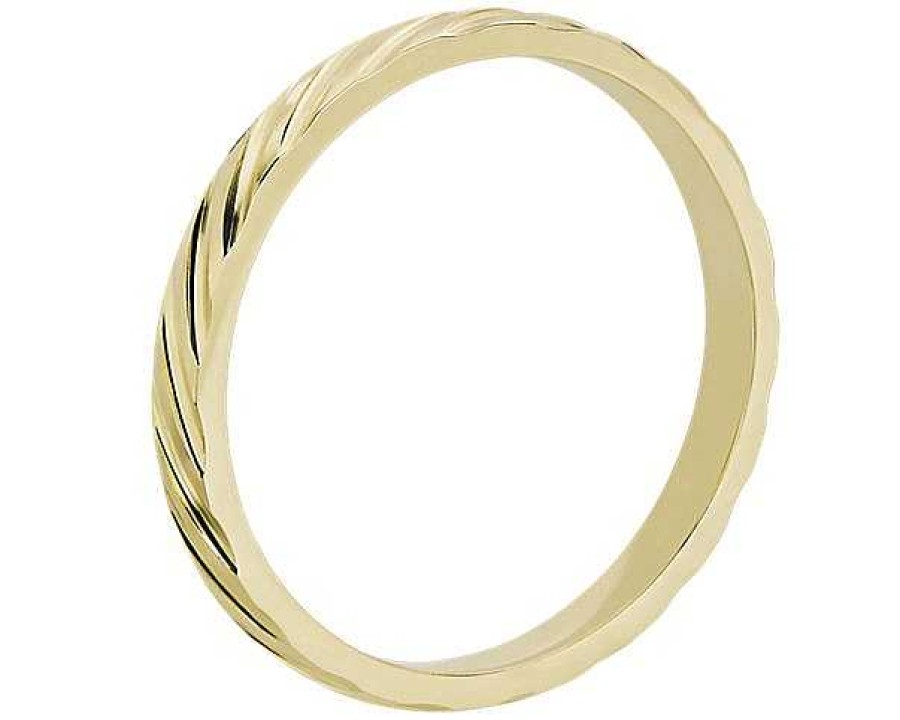 Women'S Rings | Blue Nile Angled Stripe Stackable Ring In 18K Yellow Gold (2Mm)