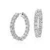 Earrings | Blue Nile Diamond Eternity Hoop Earrings In 18K White Gold (4 1/2 Ct. Tw.)