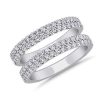 Women'S Rings | Blue Nile Two Row Pav Diamond Ring Insert In 18K White Gold (1 Ct. Tw.)