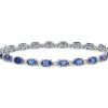 Bracelets | Blue Nile Tanzanite And Diamond Bracelet In 14K White Gold (6X4Mm)