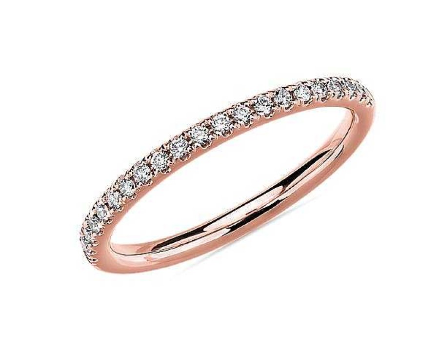 Rings | Blue Nile Riviera Pav Diamond Ring In 14K Rose Gold (1/6 Ct. Tw.)