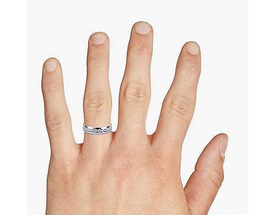 Men'S Rings | Blue Nile Lab Grown Diamond Polished Men'S Band In 14K White Gold (1 Ct. Tw.)