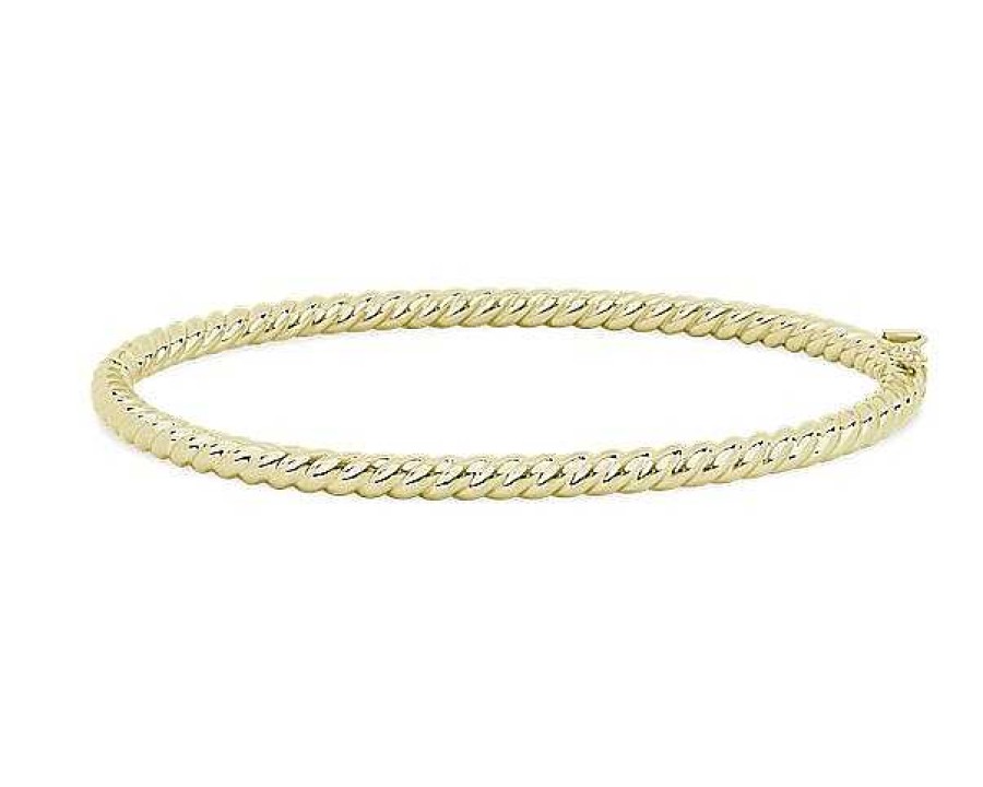 Bracelets | Blue Nile Roped Bangle In 14K Italian Yellow Gold (3.6 Mm)