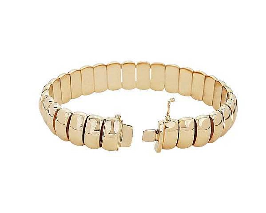 Bracelets | Blue Nile 7.5" Large Domed Bracelet In 14K Yellow Gold (13.5 Mm)