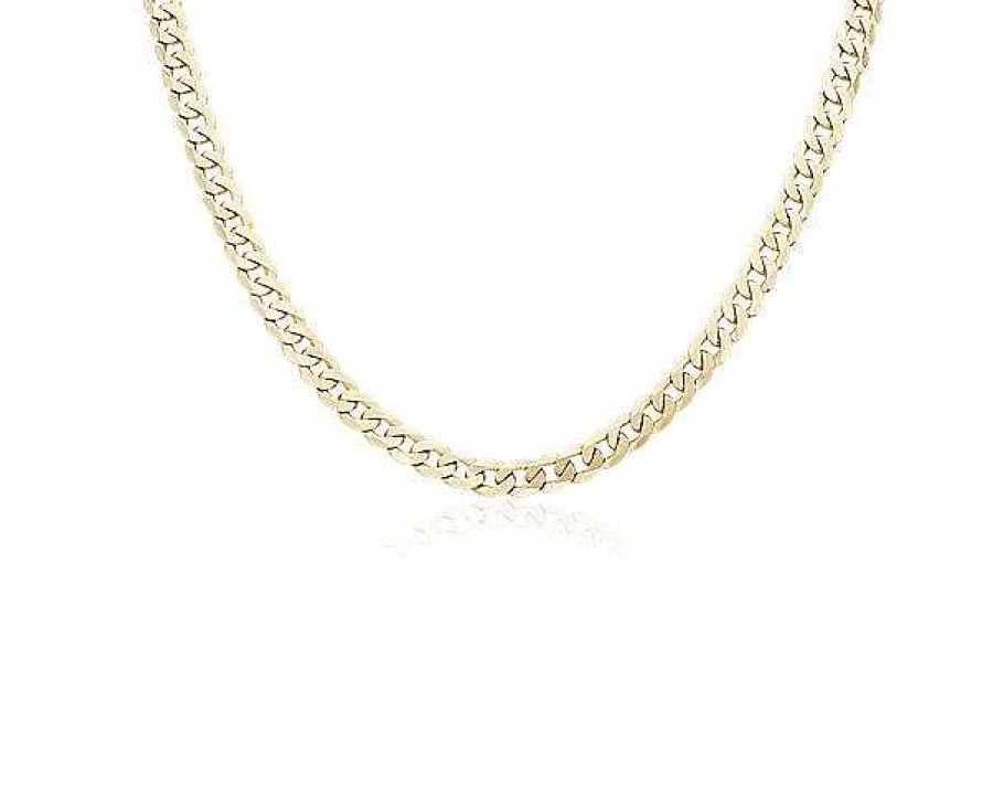 Necklaces | Blue Nile 22" Flat Beveled Curb Chain In 14K Yellow Gold (6.25 Mm)