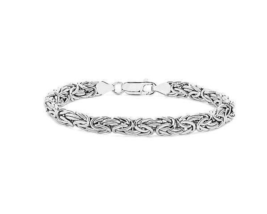 Bracelets | Blue Nile 7.5" Byzantine Bracelet In Italian Sterling Silver (7.5 Mm)