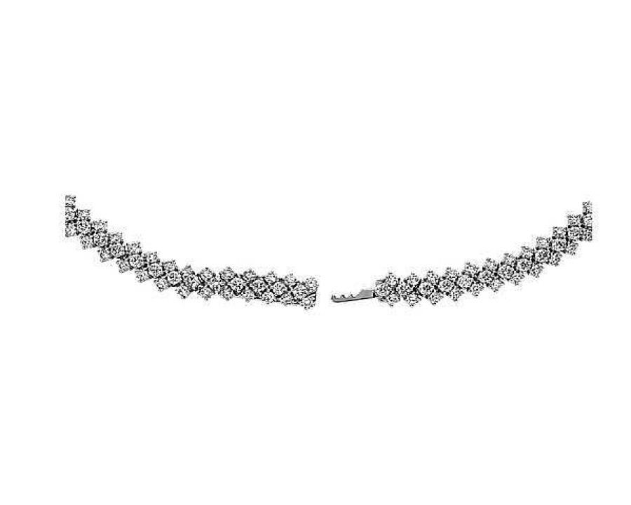 Necklaces | Blue Nile Graduating Multi-Row Diamond Eternity Necklace In 14K White Gold (21 5/8 Ct. Tw.)