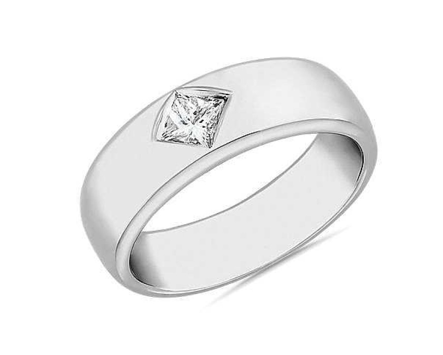 Rings | Blue Nile Zac Zac Posen Compass Set Single Princess Cut Diamond Ring In 14K White Gold (5.5 Mm, 1/4 Ct. Tw.)