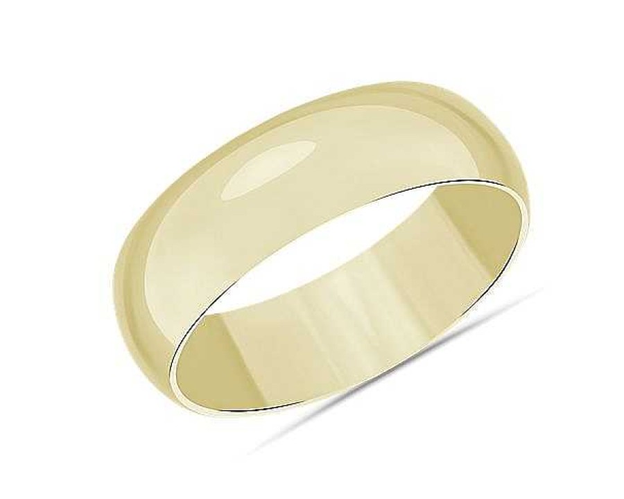 Men'S Rings | Blue Nile Mid-Weight Comfort Fit Wedding Ring In 14K Yellow Gold (7Mm)