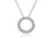 Necklaces | Blue Nile Lab Grown Diamond Circle Pendant In 14K White Gold (1 Ct. Tw.)