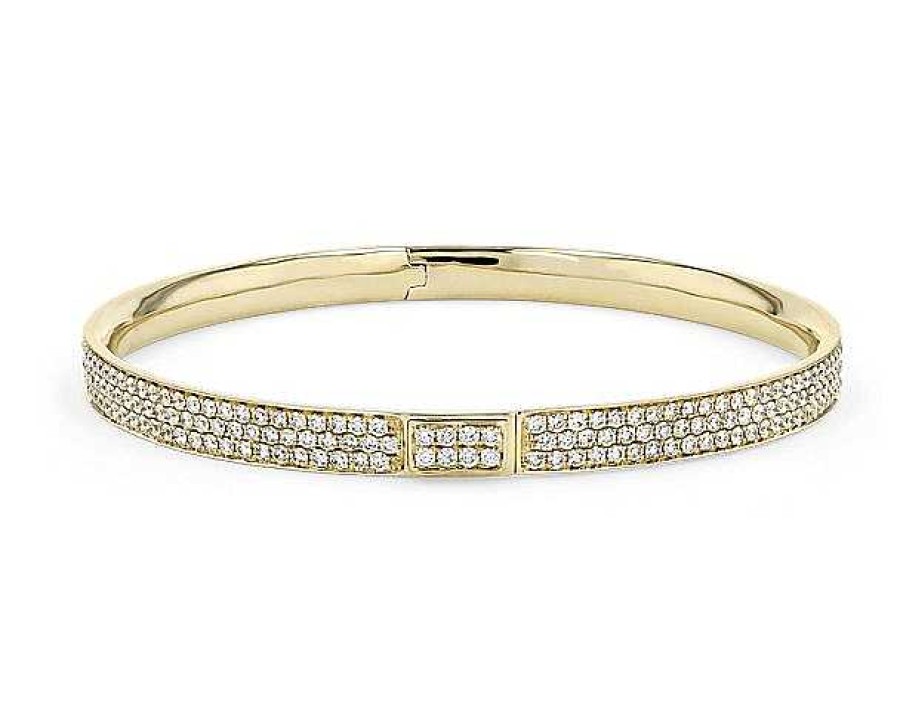 Bracelets | Blue Nile Diamond Pav Bangle Bracelet In 18K Yellow Gold (5 Ct. Tw.)