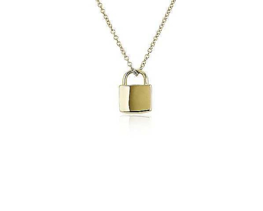 Necklaces | Blue Nile 18" Lock Necklace In 14K Yellow Gold (1.1 Mm)