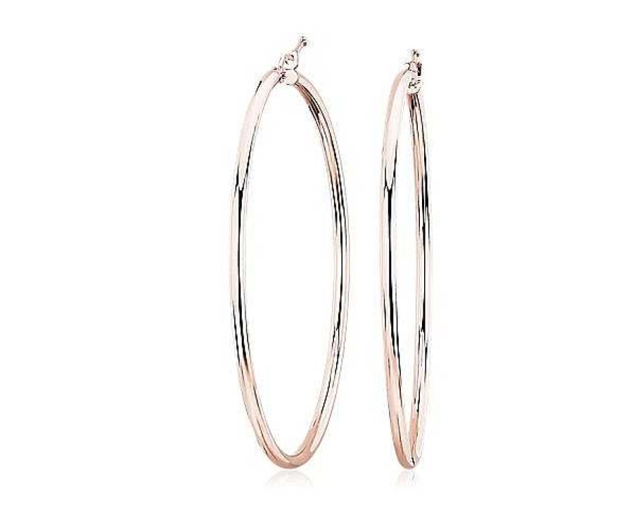 Earrings | Blue Nile Large Hoop Earrings In 14K Rose Gold (2 X 50 Mm)