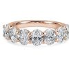 Women'S Rings | Blue Nile Seven Stone Oval Diamond Ring In 14K Rose Gold (3 Ct. Tw.)