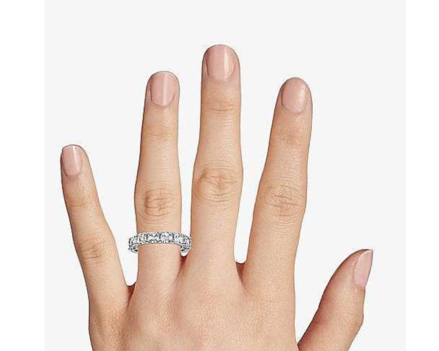 Women'S Rings | Blue Nile Asscher Cut Eternity Ring In Platinum (7 Ct. Tw.)