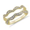 Women'S Rings | Blue Nile Scalloped Milgrain Diamond Ring Insert In 14K Yellow Gold (3/8 Ct. Tw.)