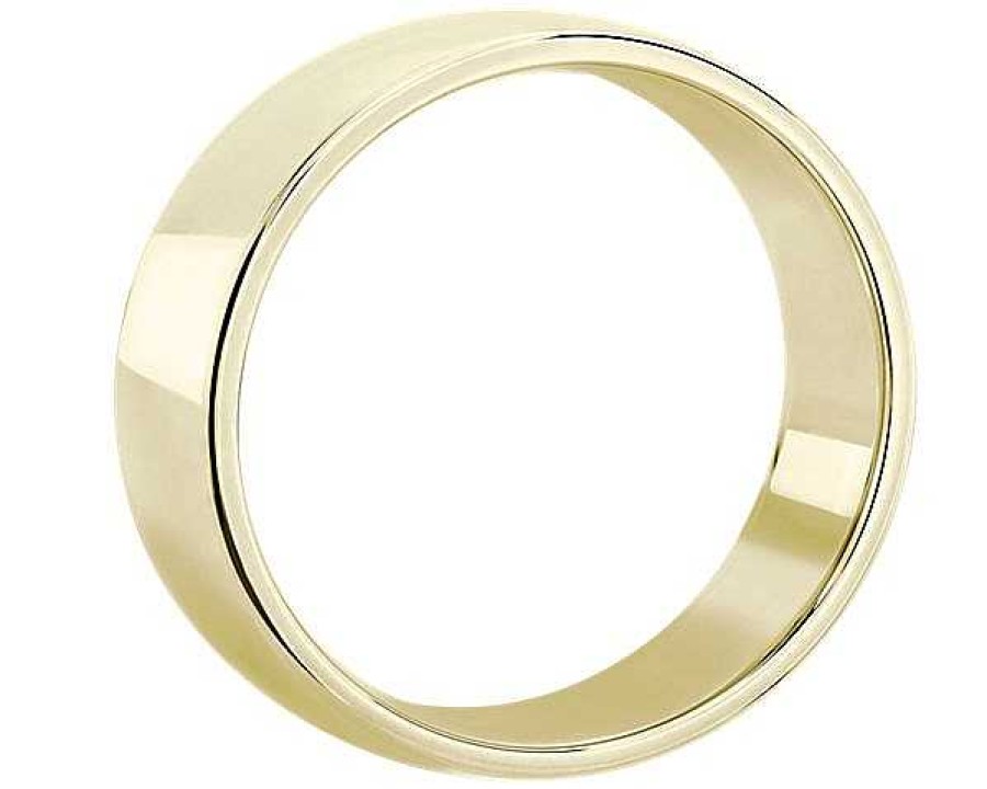 Men'S Rings | Blue Nile Skyline Comfort Fit Wedding Ring In 18K Yellow Gold (7Mm)