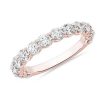 Women'S Rings | Blue Nile Selene Three-Quarter Diamond Anniversary Ring In 14K Rose Gold (1 1/2 Ct. Tw.)