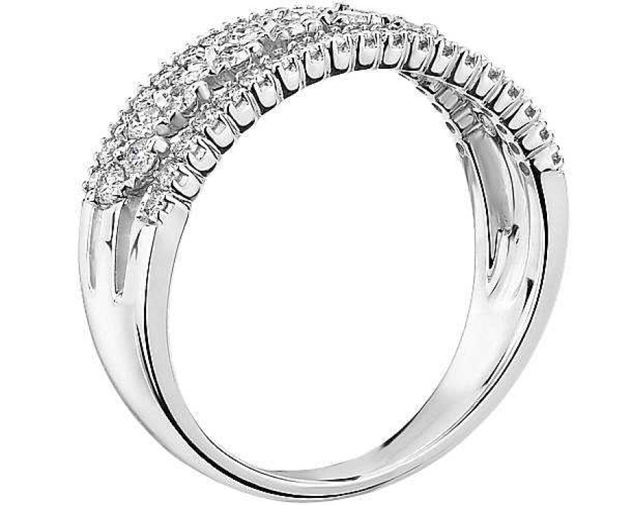 Rings | Blue Nile Diamond Triple-Row Marquise-Shaped Fashion Ring In 14K White Gold (1/2 Ct. Tw.)