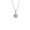 Necklaces | Blue Nile Aquamarine And Micropav Diamond Halo Pendant In 18K White Gold (5Mm)