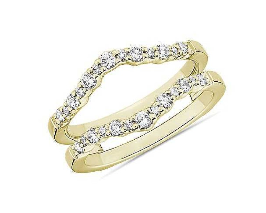 Women'S Rings | Blue Nile Crescendo Curved Diamond Guard In 14K Yellow Gold (3/8 Ct. Tw.)