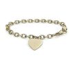 Bracelets | Blue Nile 7.5" Heart Tag Bracelet In 14K Yellow Gold (6 Mm)