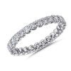 Women'S Rings | Blue Nile V-Prong Pav Diamond Eternity Ring In 14K White Gold (1 Ct. Tw.)