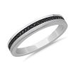 Men'S Rings | Blue Nile Men'S Black Diamond Pav Edge Wedding Ring With Black Rhodium In 14K White Gold (1/6 Ct. Tw.)