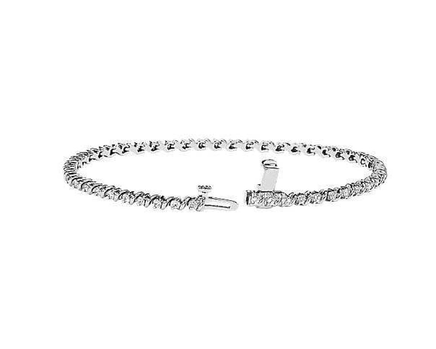 Bracelets | Blue Nile S-Link Tennis Bracelet In 14K White Gold (1 Ct. Tw.)