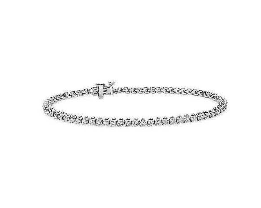 Bracelets | Blue Nile Two-Prong Diamond Tennis Bracelet In 14K White Gold (2 Ct. Tw.)