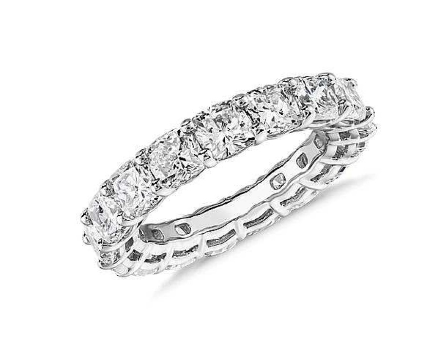 Women'S Rings | Blue Nile Cushion Cut Eternity Ring In Platinum (6 Ct. Tw.)