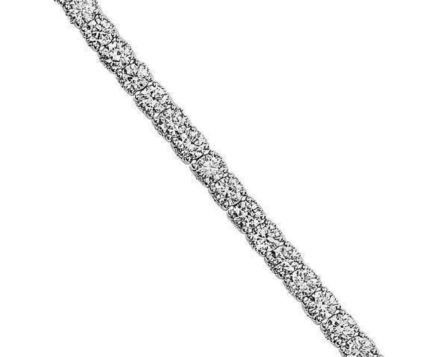 Bracelets | Blue Nile Rollover Diamond Tennis Bracelet In 14K White Gold (5 Ct.Tw)