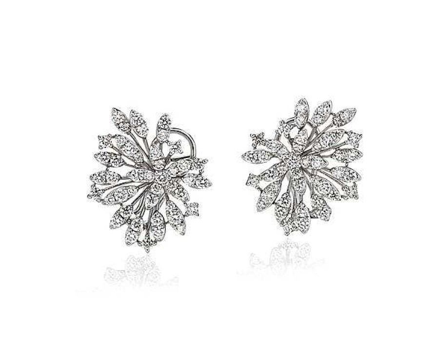 Earrings | Blue Nile Diamond Burst Stud Earrings In 14K White Gold (2 1/10 Ct. Tw.)