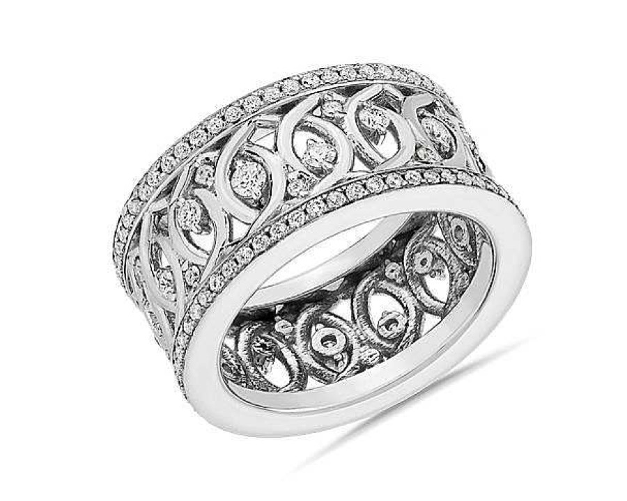 Women'S Rings | Blue Nile Bella Vaughan Openwork Diamond Eternity Ring In 18K White Gold (7/8 Ct. Tw.)