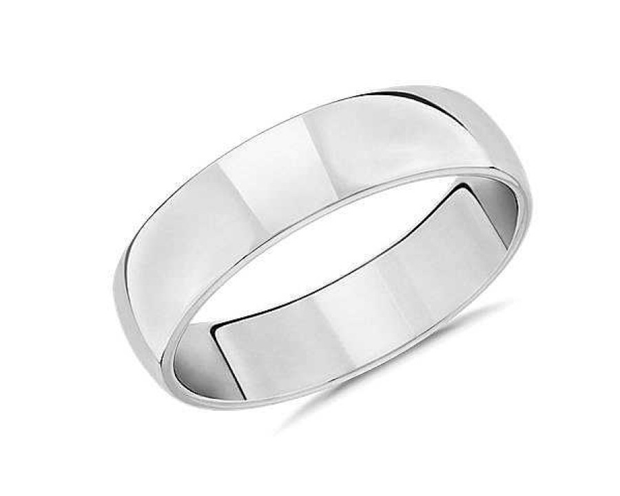 Men'S Rings | Blue Nile Skyline Comfort Fit Wedding Ring In Platinum (6Mm)