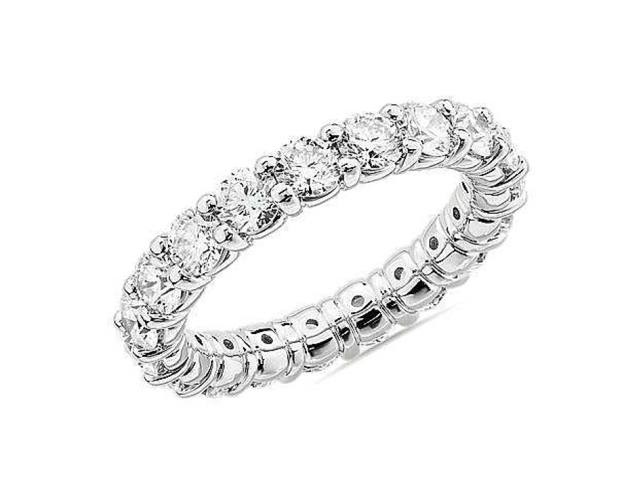 Women'S Rings | Blue Nile Comfort Fit Round Brilliant Diamond Eternity Ring In 18K White Gold (3 Ct. Tw.)