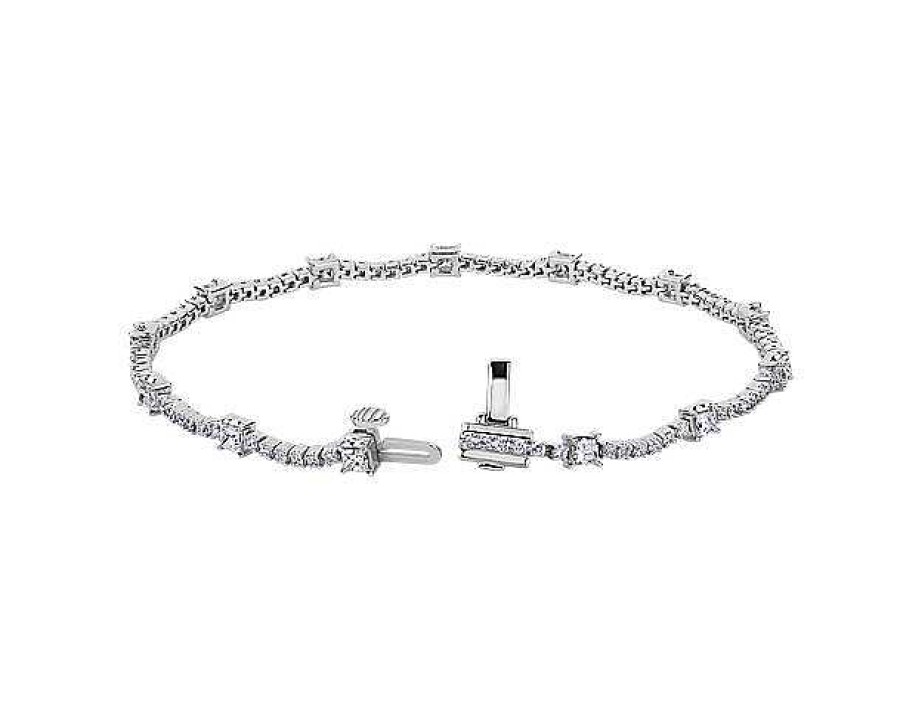 Bracelets | Blue Nile Diamond Accent Bracelet In 14K White Gold (3 Ct. Tw.)