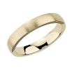 Men'S Rings | Blue Nile Matte Low Dome Comfort Fit Wedding Ring In 14K Yellow Gold (4Mm)