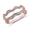 Women'S Rings | Blue Nile Scalloped Milgrain Diamond Ring Insert In 14K Rose Gold (3/8 Ct. Tw.)